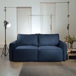 Sofá Retrátil 170cm Mellow CabeCasa MadeiraOriginals Linho Azul Linho Azul