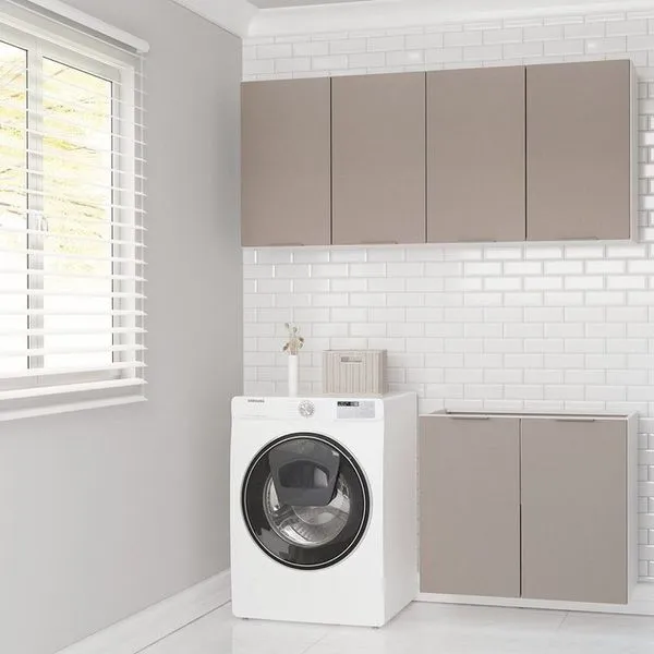 Conjunto Lavanderia Modulada 3 Peças sem Tampo sem Rodapé Ipanema CabeCasa MadeiraMadeira Fendi Trama