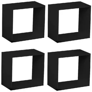 Kit Quarto Infantil 4 Nichos Cubo Vitra Kit Cubos Baby Espresso Móveis Preto
