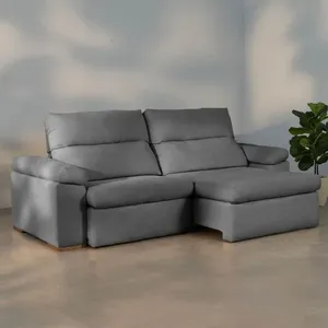 Sofá Retrátil e Reclinável 250cm Botero CabeCasa MadeiraOriginals Cinza Cinza