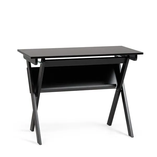 Escrivaninha Mesa Escritório Dobrável em e Artic 100cm MDF Preto Preto