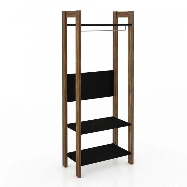 Módulo para Closet Aberto Az Preto/Nogal