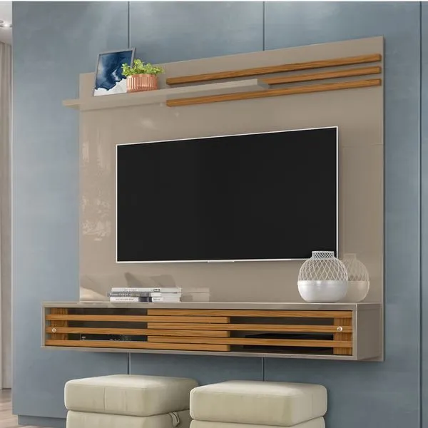 Rack Suspenso Frizz Sublime para TV de 55" - Natural/Fendi