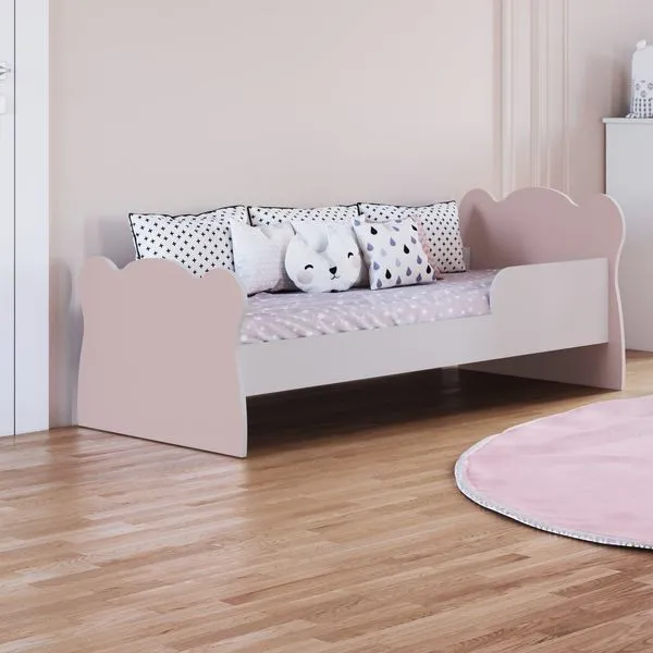 Mini Cama Infantil com Proteção Lateral 1590 Baby Branco/Rosa