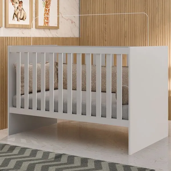 Berço Mini Cama Grade Móvel Giovana Branco