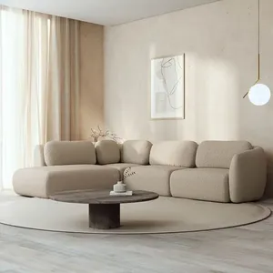 Sofá Modular 4 Lugares com Sumiê Orla 275cm Cabecasa MadeiraMadeira Bege Areia Areia