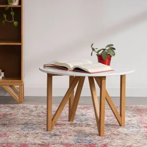 Mesa de Centro Nina Yescasa Amêndoa/Branco Amêndoa/Branco