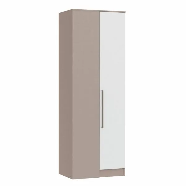 Guarda Roupa Modulado Canto Reto 1 Porta Requinte+ 100% MDF Duna Line/Branco Line