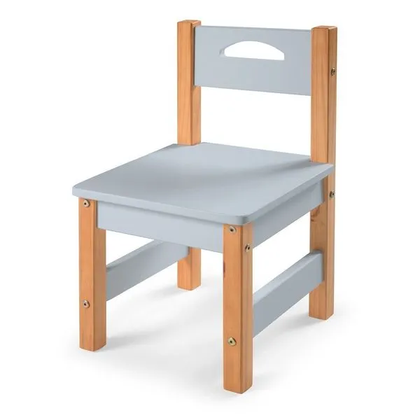 Cadeira Infantil Pumba em Madeira Pinus e MDF Azul e Amêndoa Azul BB/Amêndoa