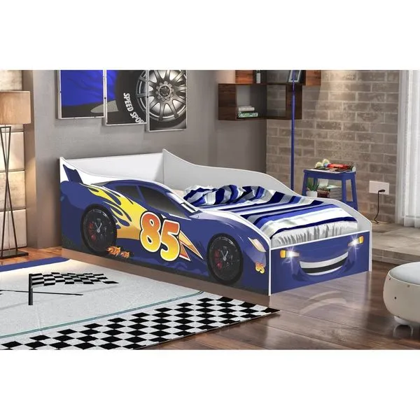 Cama Carro para Quarto Infantil/Solteiro Azul