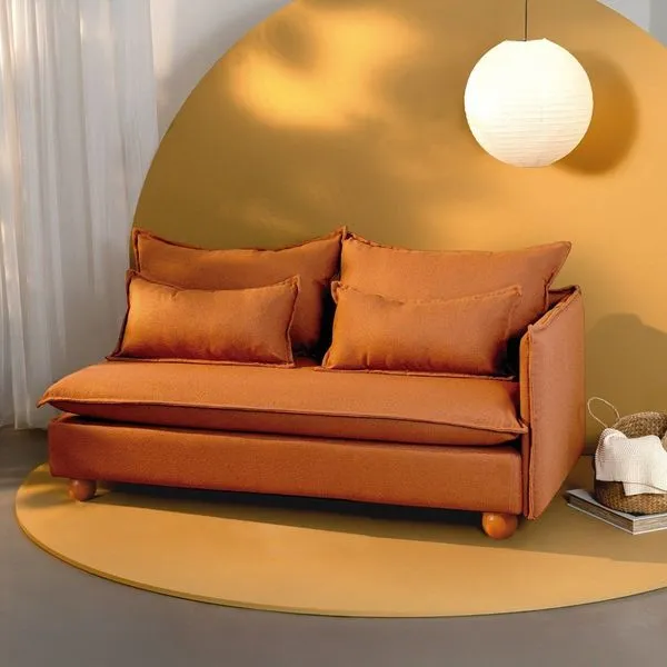 Sofá Modular 2 Lugares Braço Lateral com Pé Bolinha Sôma CabeCasa MadeiraOriginals Marrom Mocha Mousse Mocha Mousse