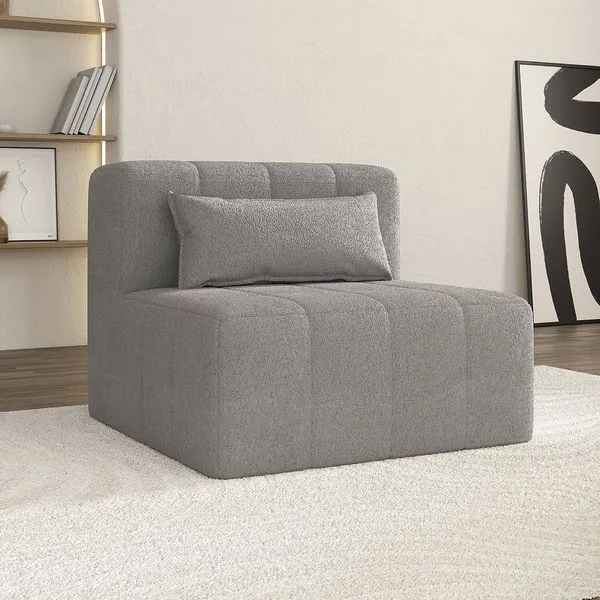 Poltrona Modular de Espuma Easybox CabeCasa MadeiraOriginals Cinza Claro Cinza Claro