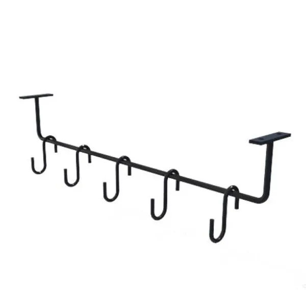 Barra de Utensílios para Cozinha de Teto - Preto