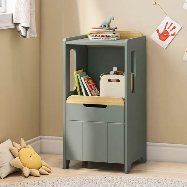 Estante Nicho com Porta Petit Casatema Verde/Mel