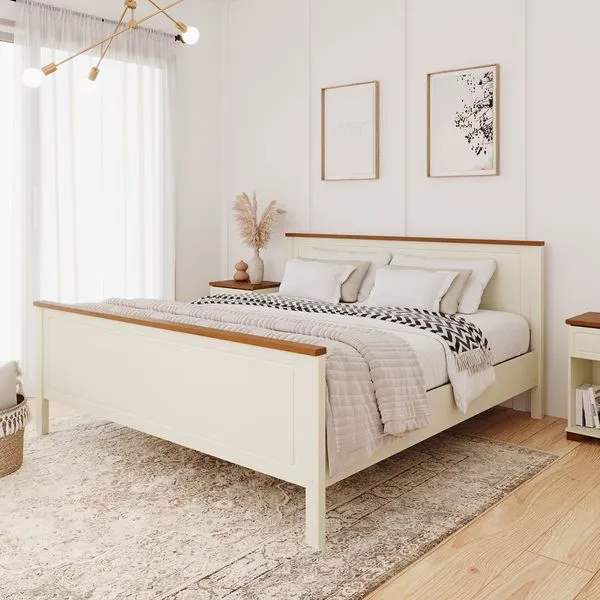 Cama King Ananda CabeCasa MadeiraOriginals Off-white/Mel