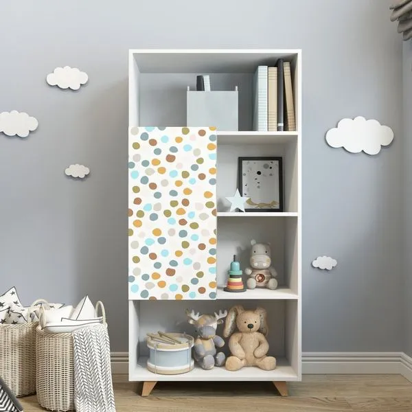 Estante Livreiro Infantil 1 Porta 4 Nichos Branco TX
