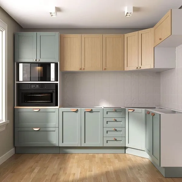 Cozinha Modulada 7 Peças sem Tampo 1 Torre 3 Aéreos 3 Balcões Arizona CabeCasa MadeiraOriginals Figueira/Menta