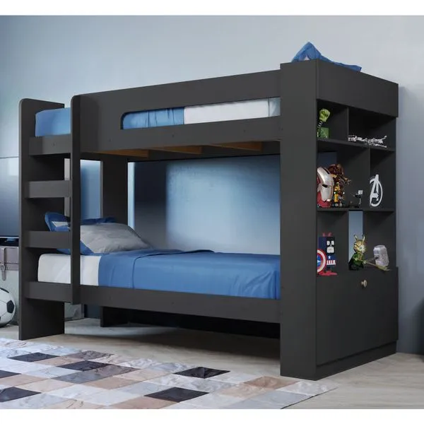 Beliche Stock com 1 Porta e 6 Nichos - Preto