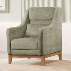 Poltrona Encosto Alto Bouclé Áquila Verde Verde