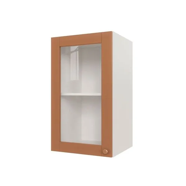 Aéreo 1 Porta 40cm com Porta de Vidro Arizona CabeCasa MadeiraOriginals Branco/Terracota