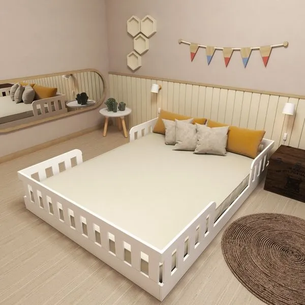 Cama Infantil Montessoriana Casal Tuli Branco
