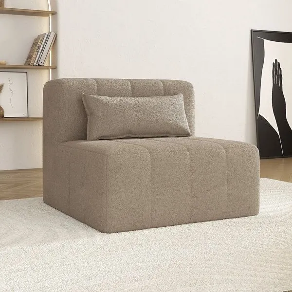 Poltrona Modular de Espuma Easybox CabeCasa MadeiraOriginals Marrom Taupe Taupe