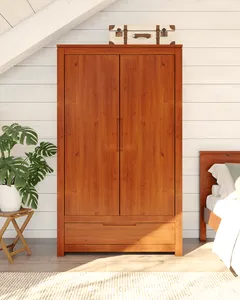 Guarda-Roupa Solteiro 2 Portas 1 Gaveta Madeira Maciça Madma Garapa