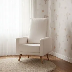 Poltrona de Amamentação Fixa Constance Bege Off White Off White