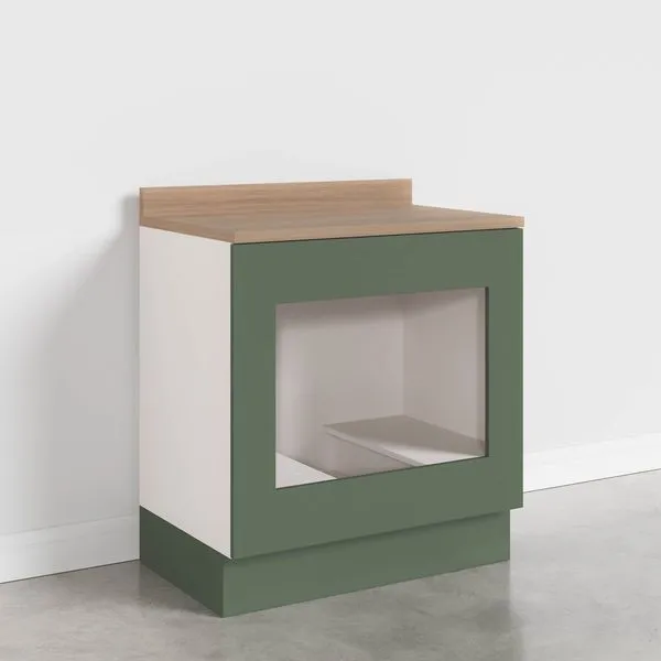 Balcão Forno de Embutir Ipanema CabeCasa MadeiraOriginals Verde Folha/Branco