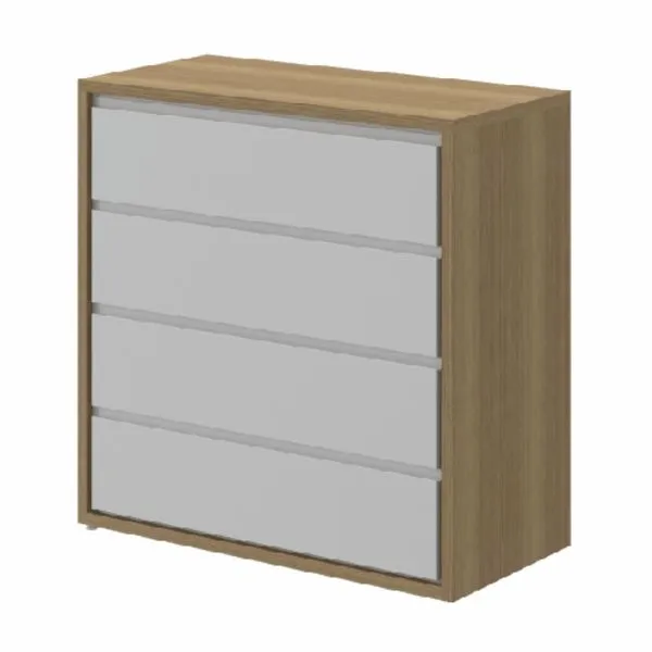 Cômoda 4 Gavetas Wood Carvalho Avelã Acabamento em Laca 100% MDF 18mm