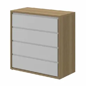 Cômoda 4 Gavetas Wood Carvalho Avelã Acabamento em Laca 100% MDF 18mm