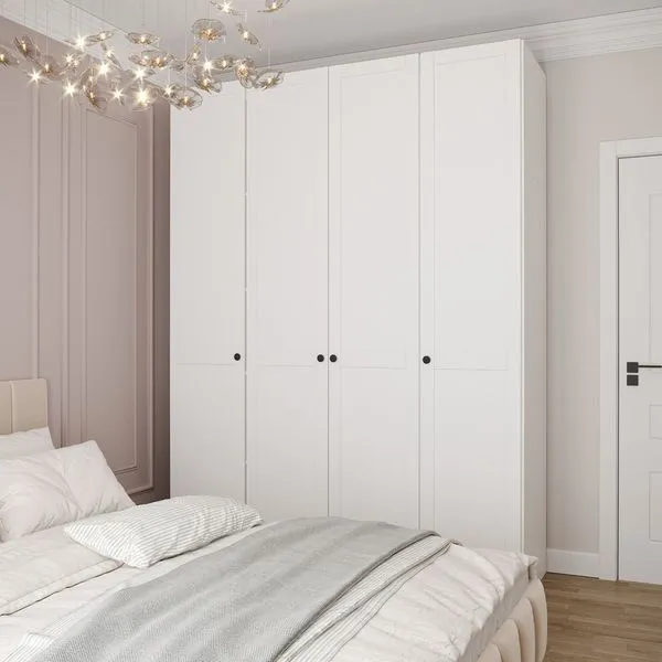 Guarda Roupa Modulado 4 Portas Americanas Hera Cabecasa Madeiramadeira Branco Geada