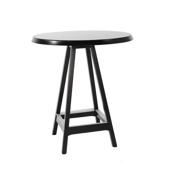 Mesa Bistrô Elegance 80 cm com Tampo de Vidro - Preto