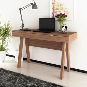Escrivaninha Mesa Escritório Me 4128 2 Gavetas 120cm Amendoa Amendoa