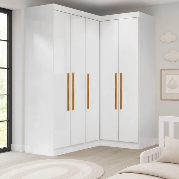 Guarda-roupa Infantil 5 Portas Jasmim Branco