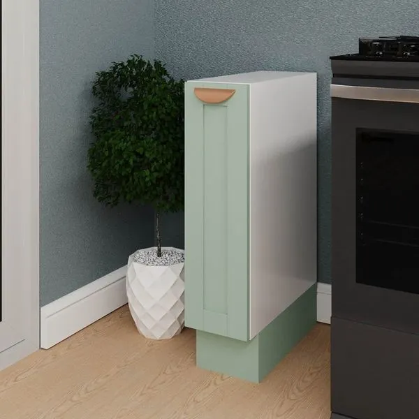 Balcão Porta Tempero 20cm sem Tampo Arizona CabeCasa MadeiraOriginals Menta/Branco