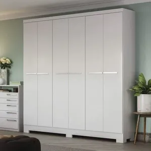Guarda-Roupa Casal 6 Portas 2 Gavetas Internas E530 Branco