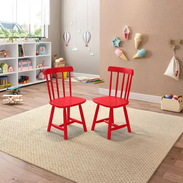 Kit 2 Cadeiras Infantis Mariah Casatema Vermelho