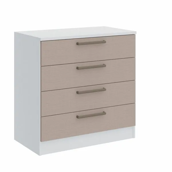 Cômoda Módulo Inferior 4 Gavetas Requinte+ 100% MDF Branco Line/Duna Line