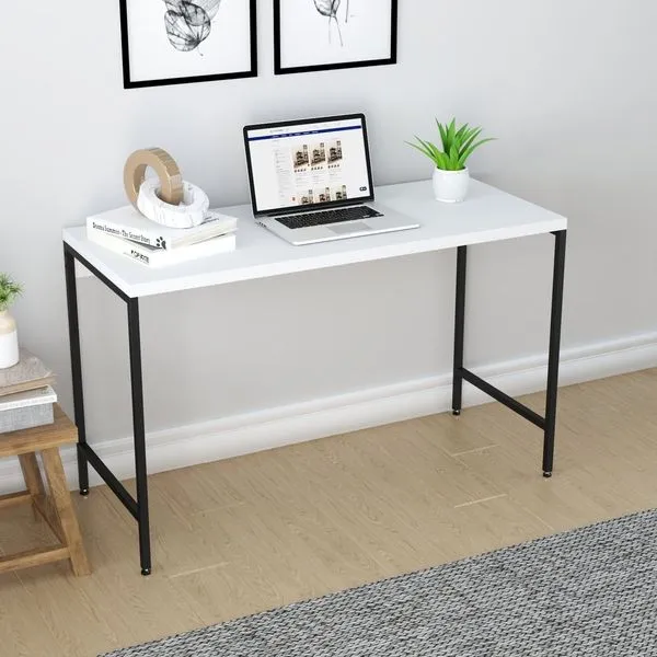 Escrivaninha Mesa Escritório Estilo Active 120cm Industrial Yescasa Branco Chess Branco Chess