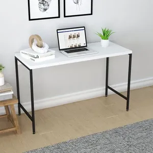 Escrivaninha Mesa Escritório Estilo Active 120cm Industrial Yescasa Branco Chess Branco Chess