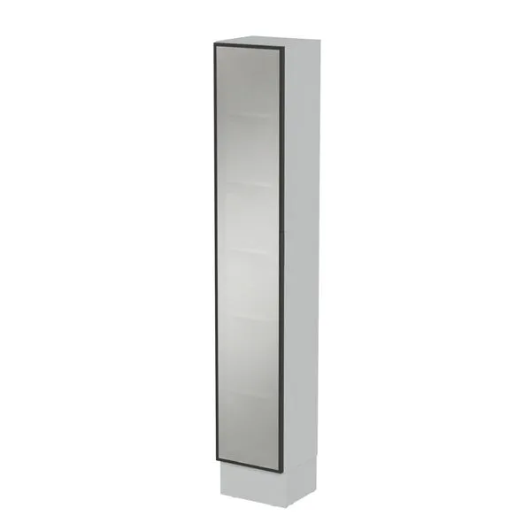 Cristaleira 1 Porta Reflecta 35cm Nara CabeCasa MadeiraOriginals Cinza Claro