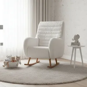 Poltrona Amamentação Balanço de Madeira Zen Branco Branco