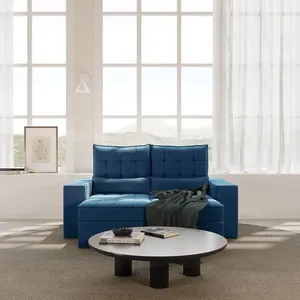 Sofá Retrátil e Reclinável 3 Lugares 180cm Embaúba Extra CabeCasa MadeiraOriginals Azul Diamante Azul Diamante