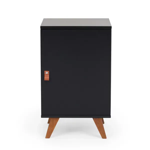 Mesa Lateral 1 Porta Play Artemobili Preto/Garapa Preto/Garapa