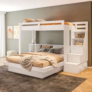 Beliche Family Adulto com Nichos e Escada Multifuncional Moon Yescasa Branco