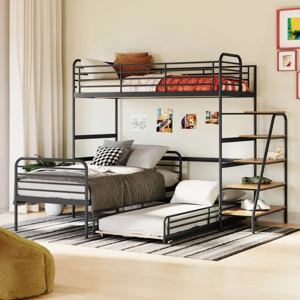 Treliche com Escada Lateral em Ferro Aço Carbono Tubular Teko Casatema Verde / Álamo