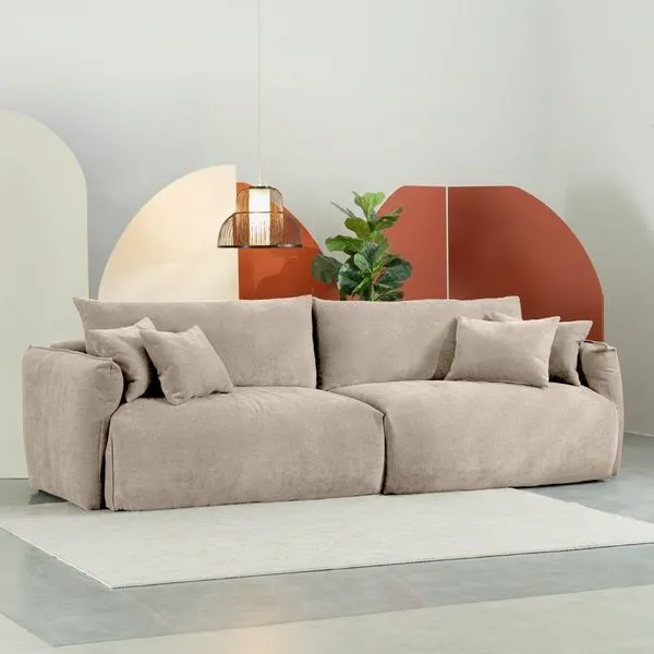Sofá 2 Lugares 260cm Comfy CabeCasa MadeiraOriginals Bege Claro Bege Claro