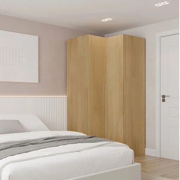 Guarda-roupa Modulado de Canto 2 Portas Jade CabeCasa MadeiraOriginals Avelã
