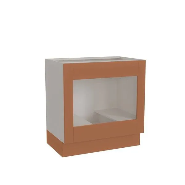 Balcão para Forno de Embutir 80cm sem Tampo Arizona CabeCasa MadeiraOriginals Branco e Terracota